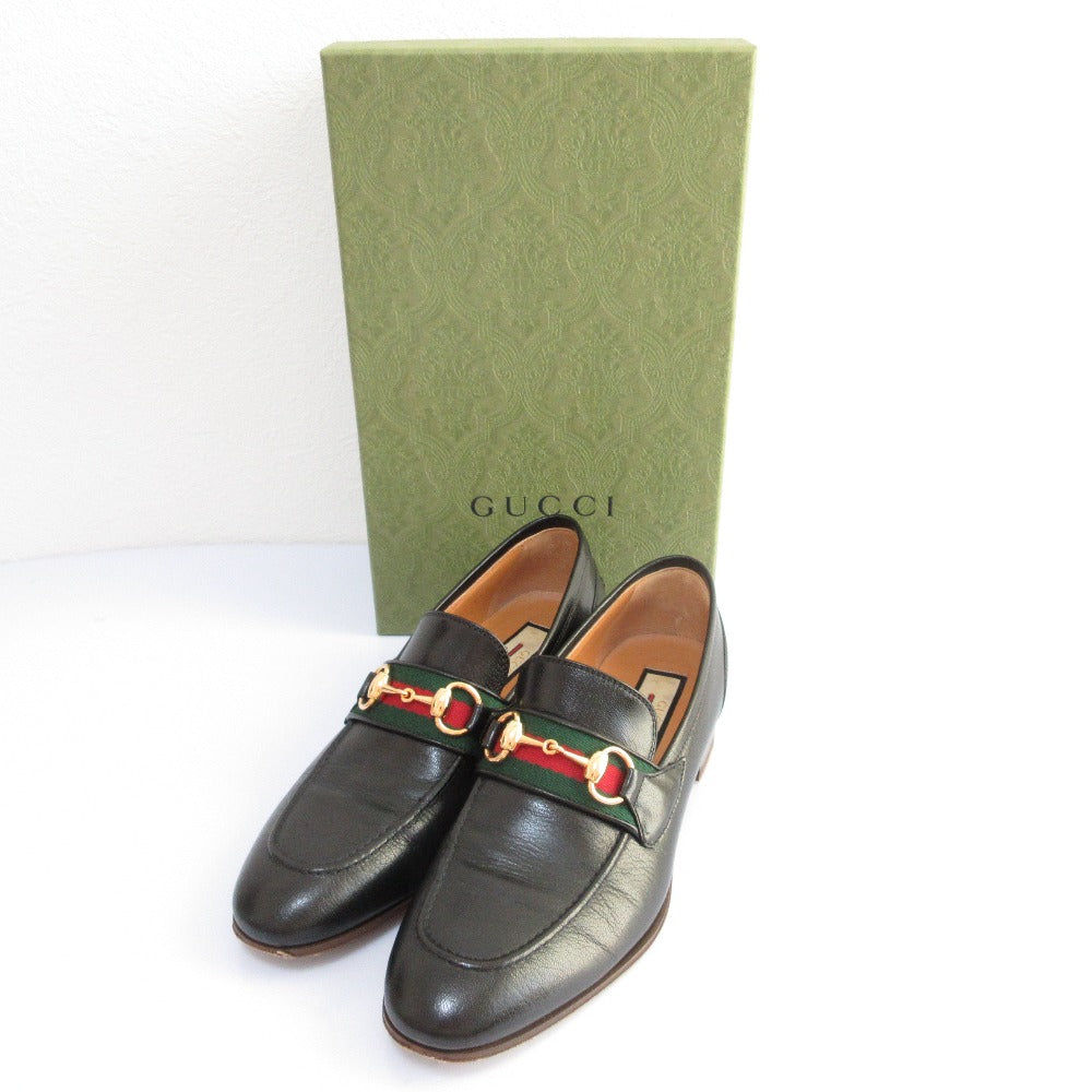 Gucci Webline Leather Loafer Pumps