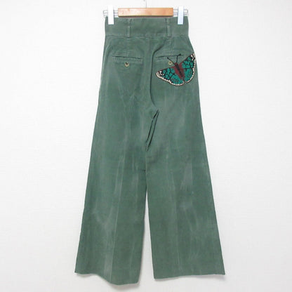 Gucci Butterfly Embroidery Corduroy Wide Pants