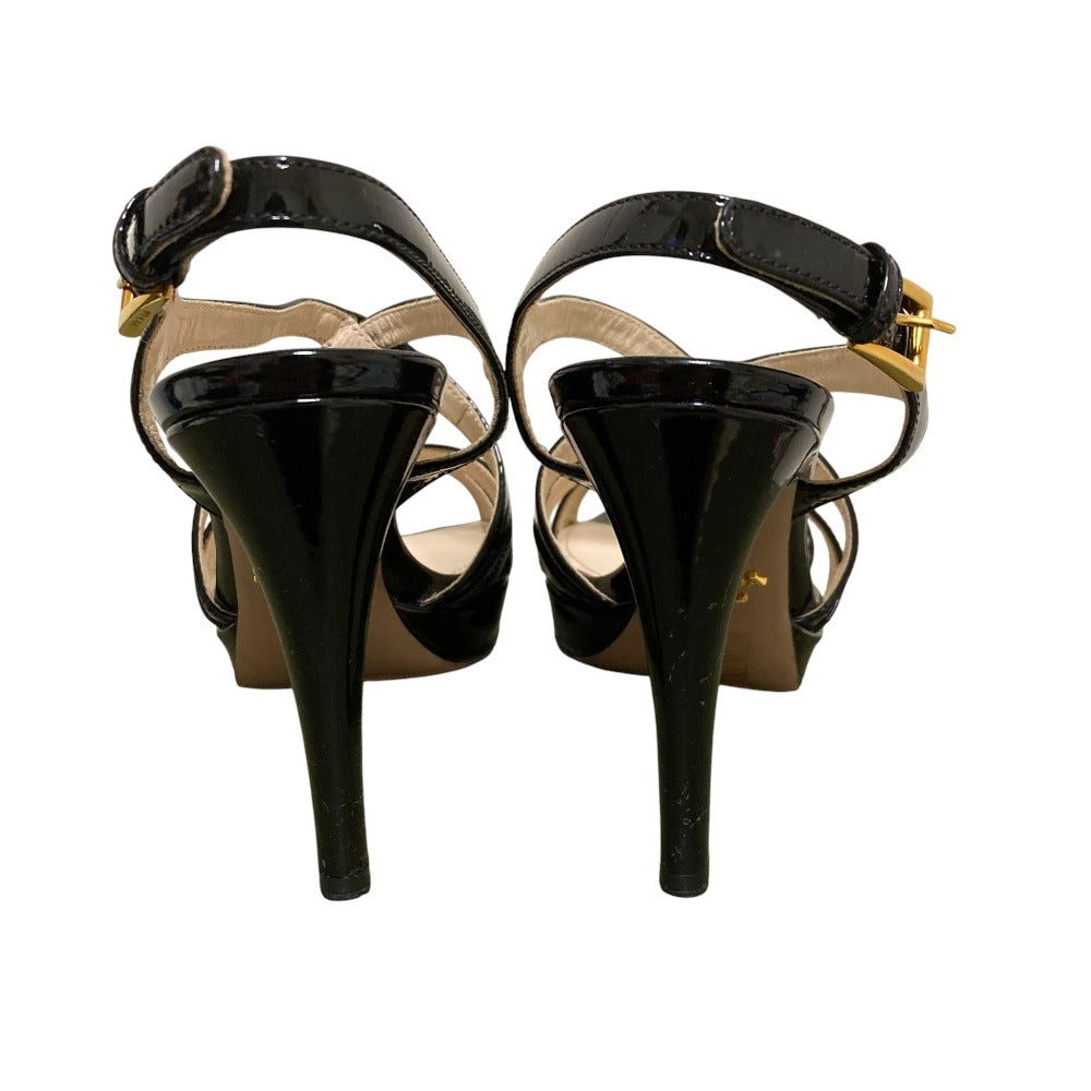 Prada Patent Leather Cross Strap Sandals