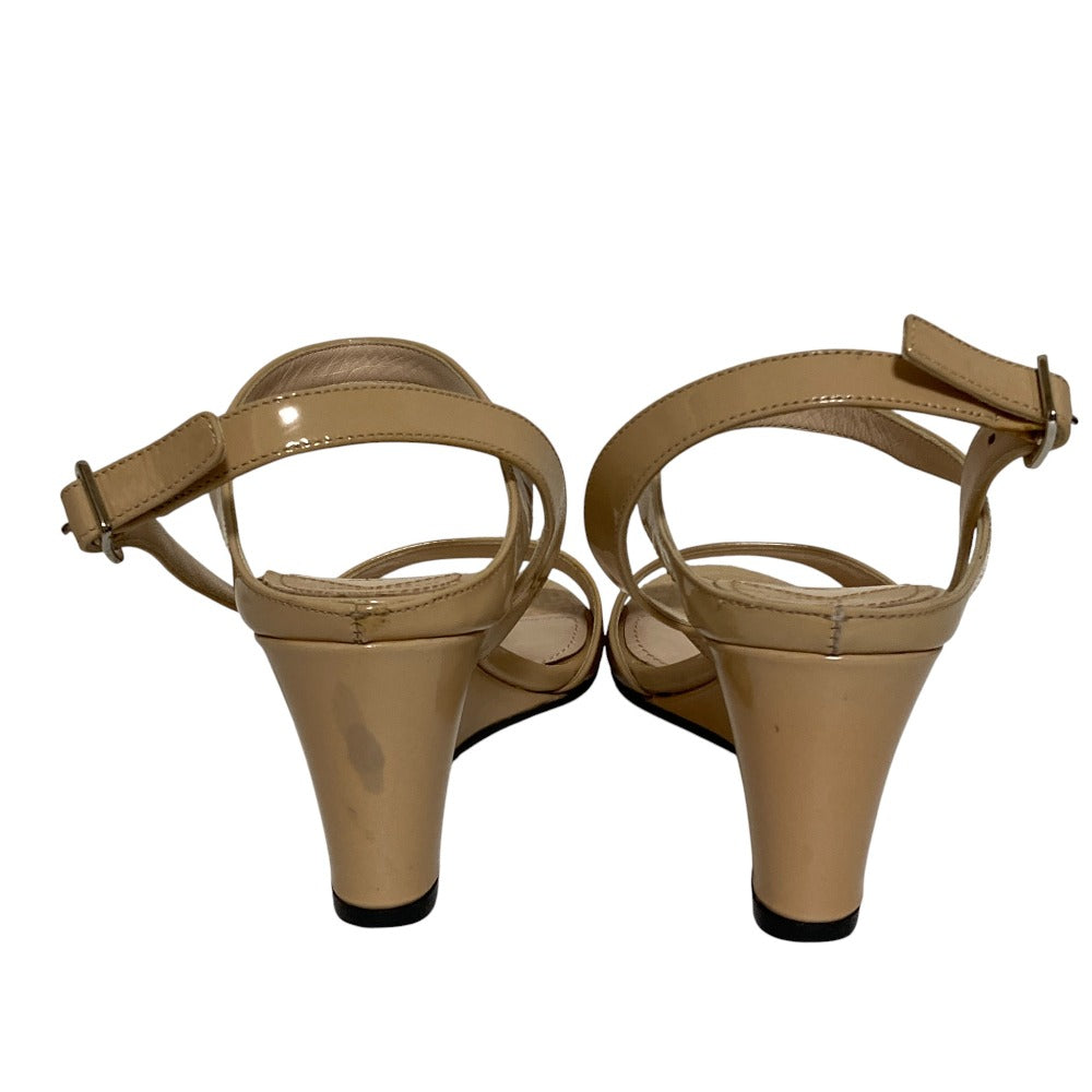 Prada Patent Leather Wedge Sandals