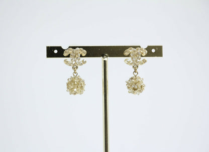 Chanel A12A Metal Engraving Vintage Concave Stud Earrings