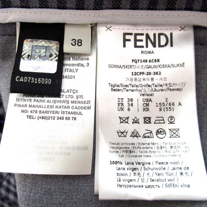 Fendi Gingham Virgin Wool Mini Skirt