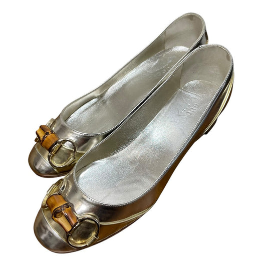 Gucci Bamboo Horsebit Low Heel Pumps