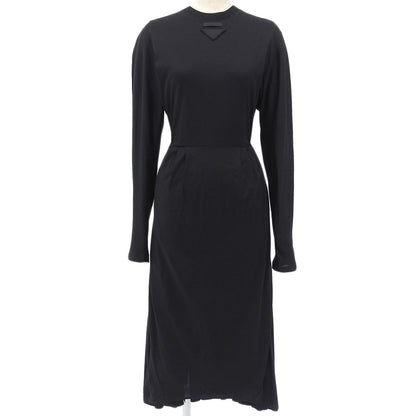 Prada Front Circle Logo Cotton Long Dress