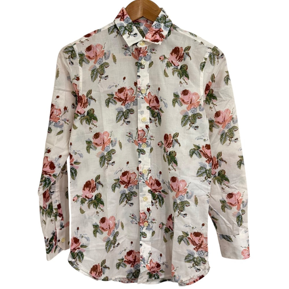 Saint Laurent Paris Flower Print Long Sleeve Shirt