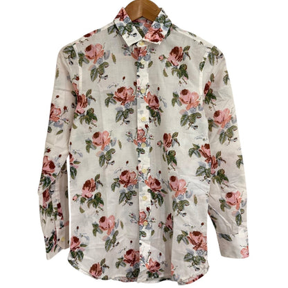 Saint Laurent Paris Flower Print Long Sleeve Shirt