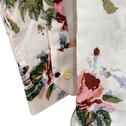 Saint Laurent Paris Flower Print Long Sleeve Shirt