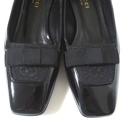 Gucci GG Pattern Patent Leather Ballet Flats
