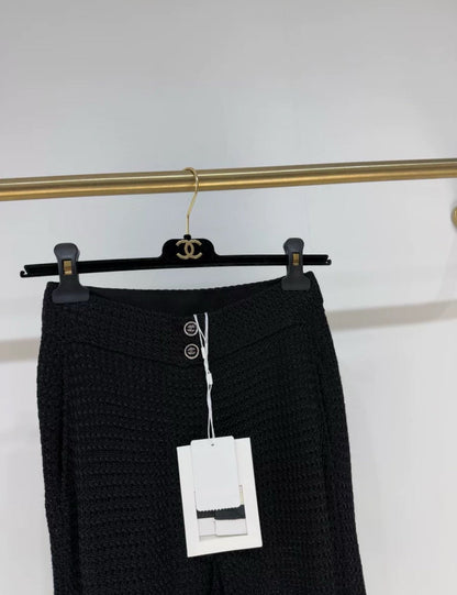 Chanel 24P black and white pants