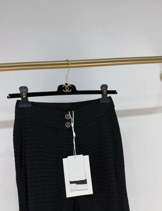 Chanel 24P black and white pants
