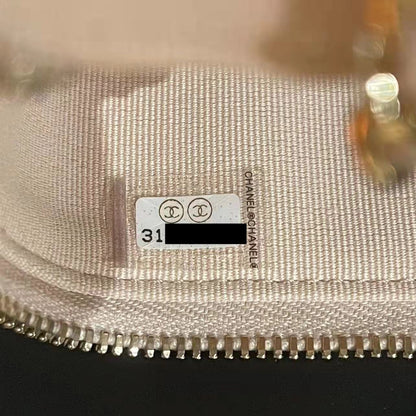 Chanel 22C Long Vanity With Chain Caviar Beige L