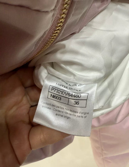 Chanel 22N coco neige ski series pink leather down jacket