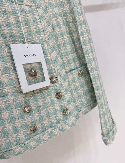 Chanel 23S Green Tweed jacket