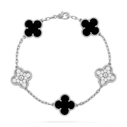 VAN CLEEF & ARPELS Vintage Alhambra Diamond Bracelet Black/silver