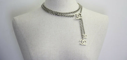 Chanel Vintage 05V Metal White Three CC Waist Chain