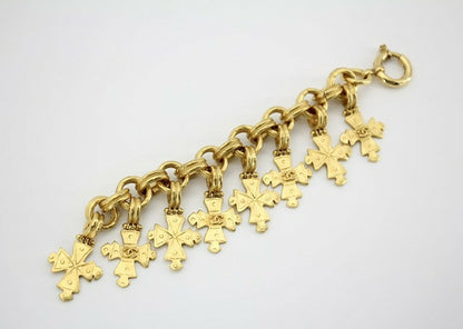 Chanel Vintage 94P Gold-plated Eight Cross Bracelet