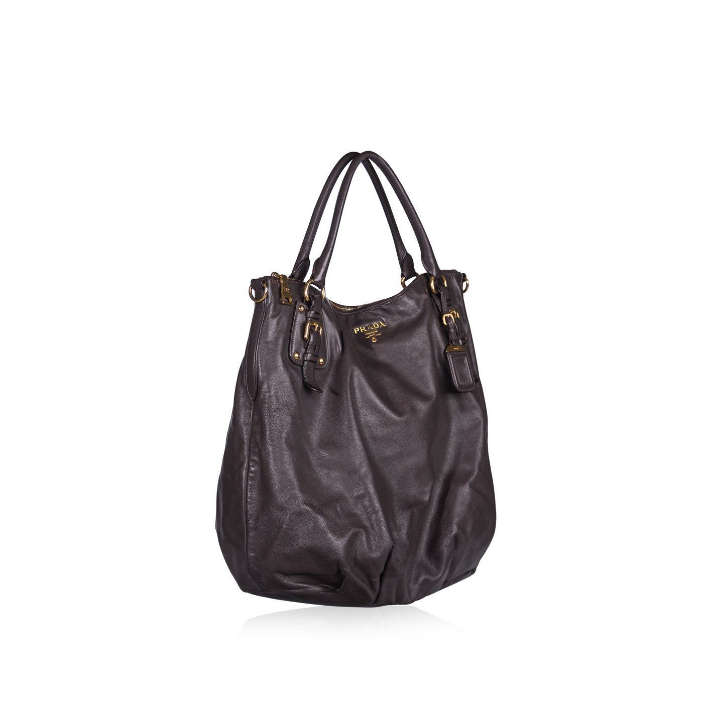 Prada Bruciato Cervo Leather Bauletto
