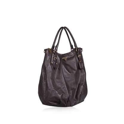 Prada Bruciato Cervo Leather Bauletto