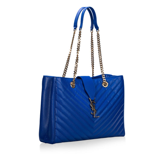 Saint Laurent Grained Matelasse Leather Tote