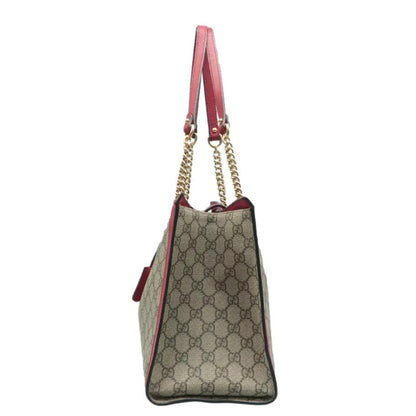 GUCCI Padlock Medium GG Supreme Canvas Tote Bag Red
