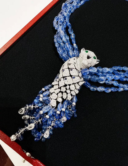 Cartier Panther Necklace with Sapphires and diamonds Reference: CRHP700831