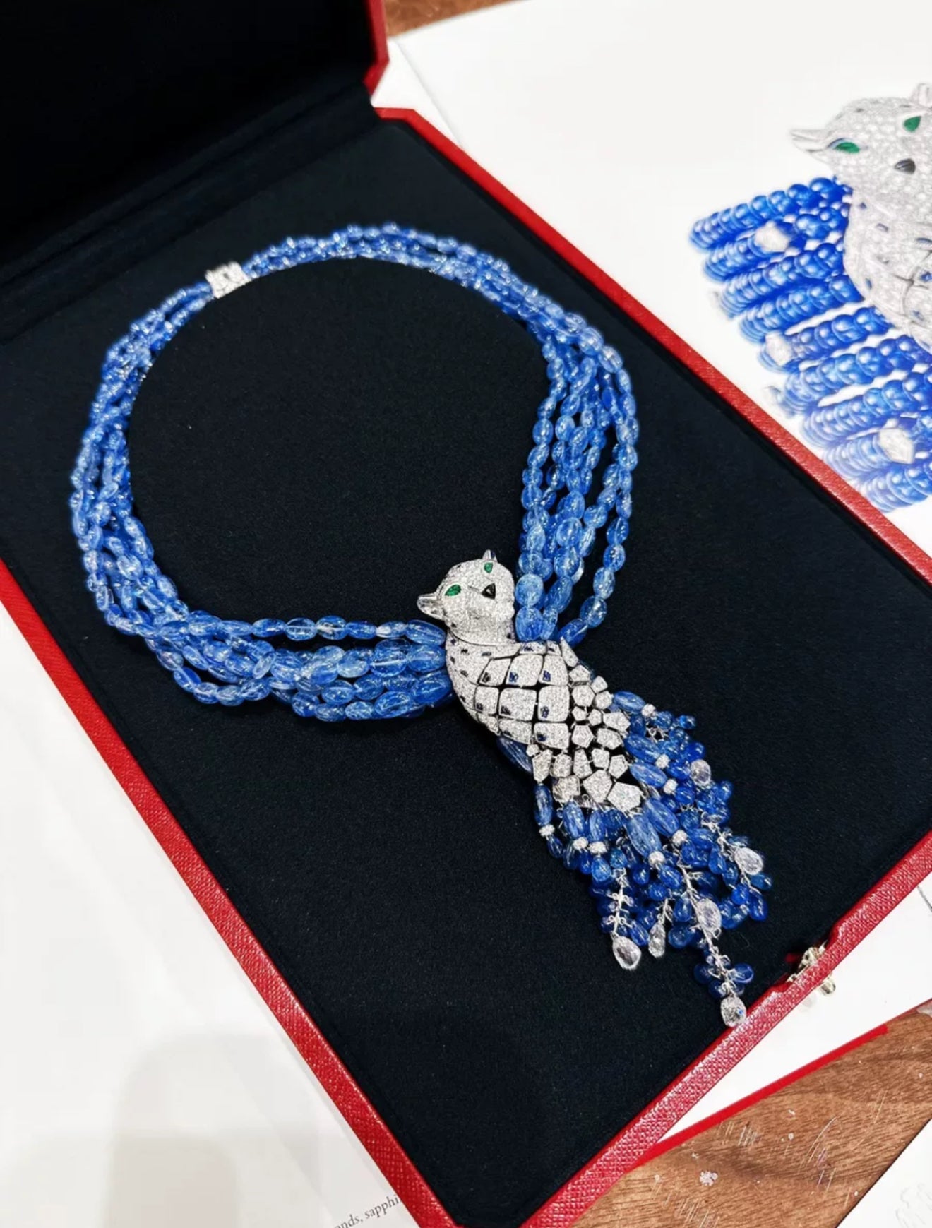 Cartier Panther Necklace with Sapphires and diamonds Reference: CRHP700831