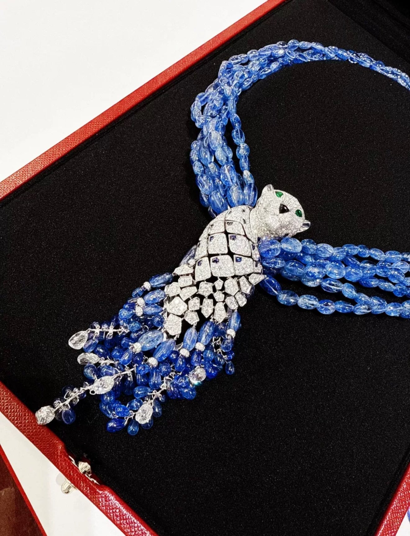 Cartier Panther Necklace with Sapphires and diamonds Reference: CRHP700831