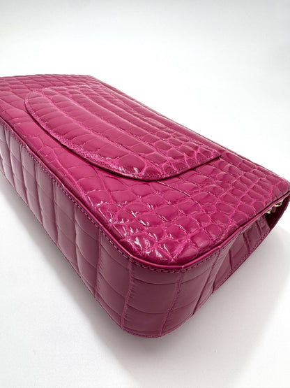 Chanel Vintage Medium Pink Crocodile Flap Bag