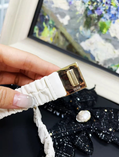 Chanel 22A CC White Belt