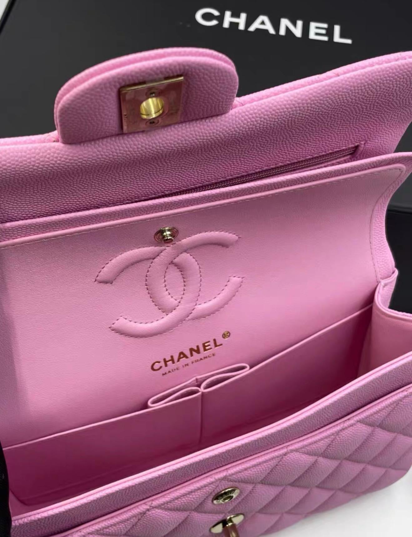Chanel 23P Pink Caviar Leather Flap Bag