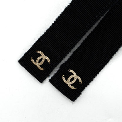 Chanel Grosgrain CC Bow Chain Belt Black L