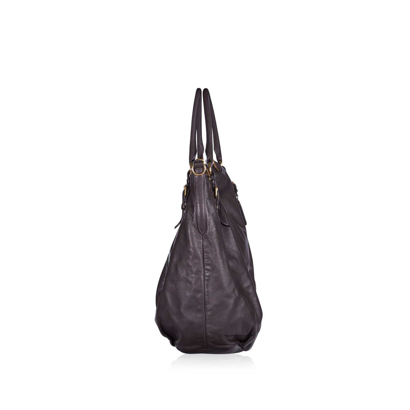 Prada Bruciato Cervo Leather Bauletto