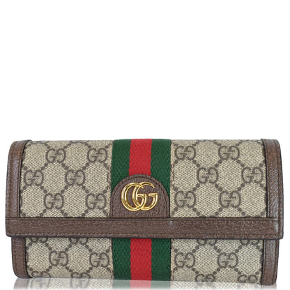 Gucci Ophidia GG Continental Supreme Canvas Wallet Beige 523153