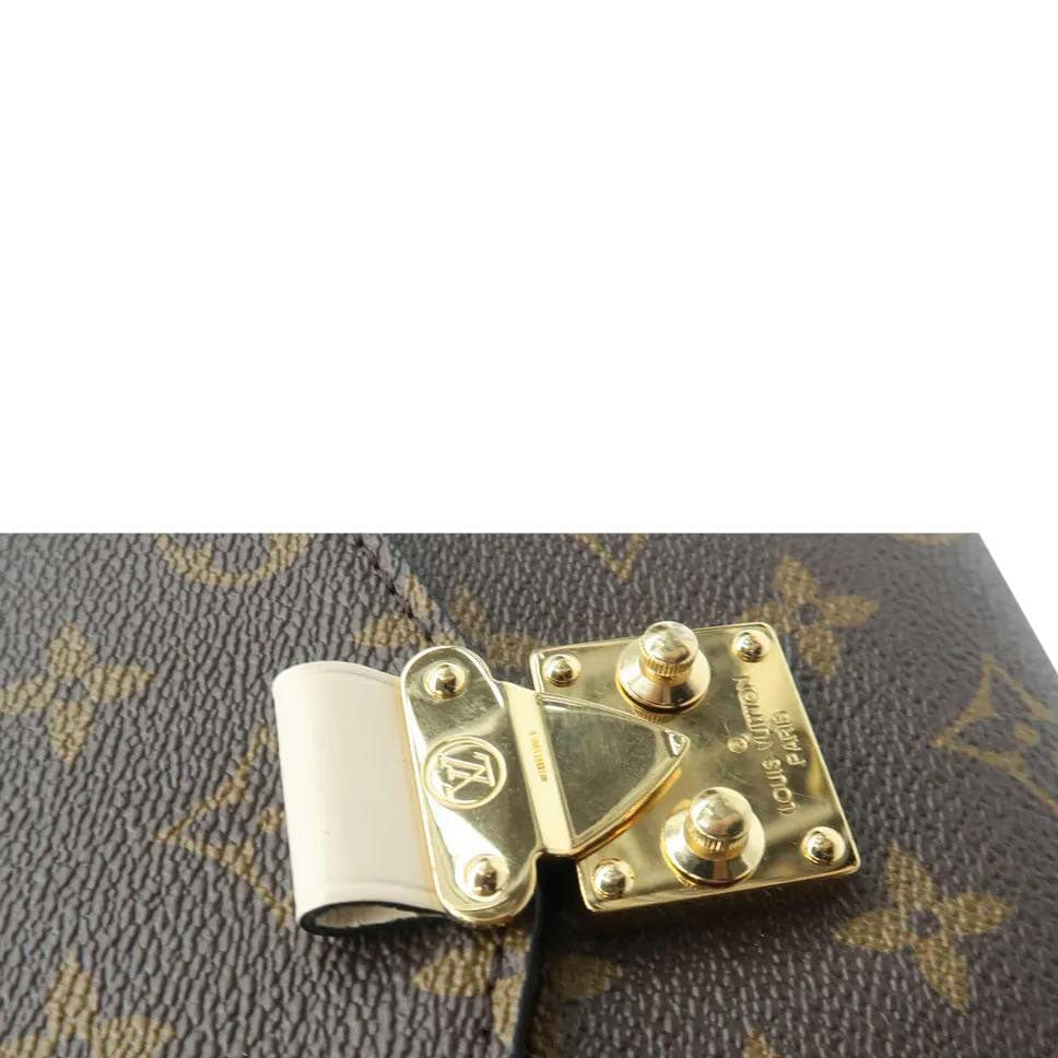 LOUIS VUITTON Braided Metis Pochette Monogram Canvas Crossbody Bag Brown