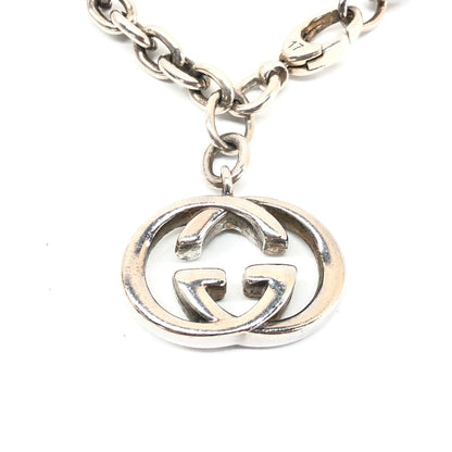 Gucci Interlocking GG Logo Charm Sterling Silver Bracelet