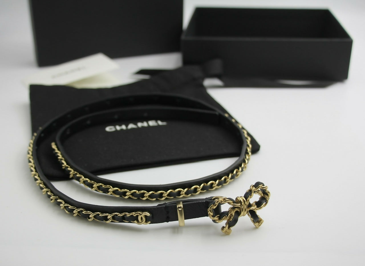 Chanel 2022 Genuine Leather Bow Belt