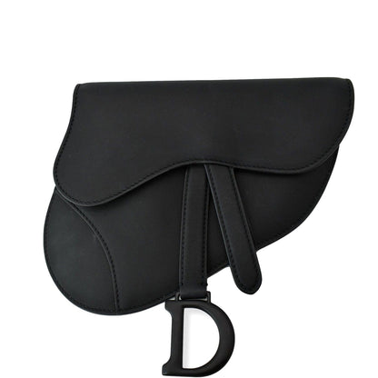 CHRISTIAN DIOR Saddle Mini Leather Shoulder Bag Black