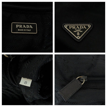 Prada Tessuto Triangle Logo Plate 2way Boston Bag