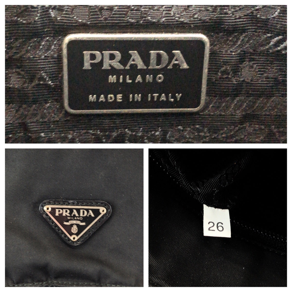 Prada Tessuto Triangle Logo Plate Nylon Shoulder Bag