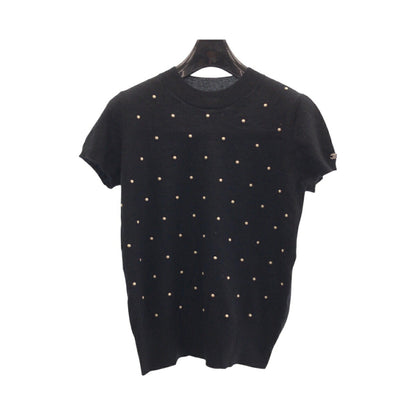 Chanel Coco Mark Pearl Cashmere Knit Top