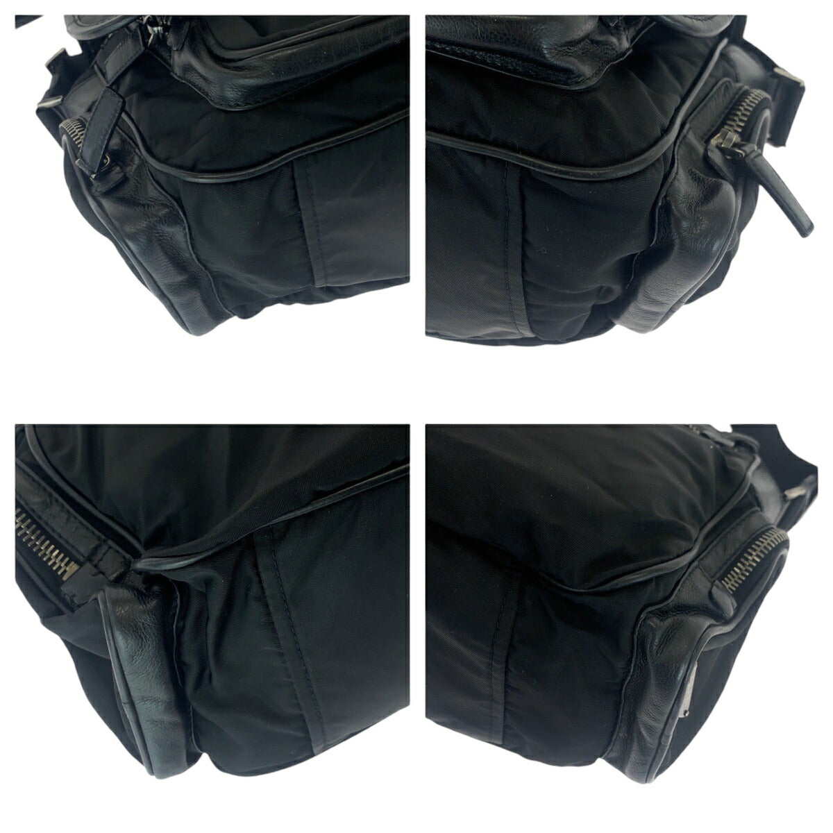 Prada Tessuto Triangle Logo Plate Nylon Shoulder Bag
