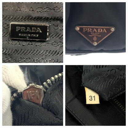 Prada Tessuto Triangle Logo Plate Nylon Shoulder Bag
