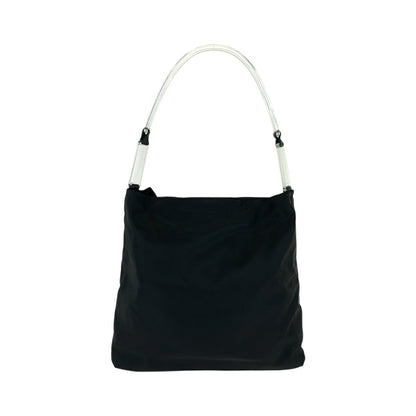 Prada Tessuto Triangle Logo Nylon Shoulder Bag Black