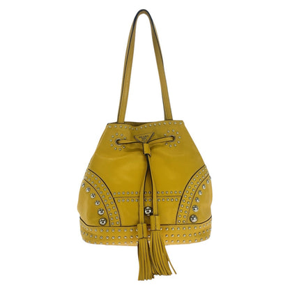 Prada Leather Triangle Logo Plate Shoulder Bag 501938