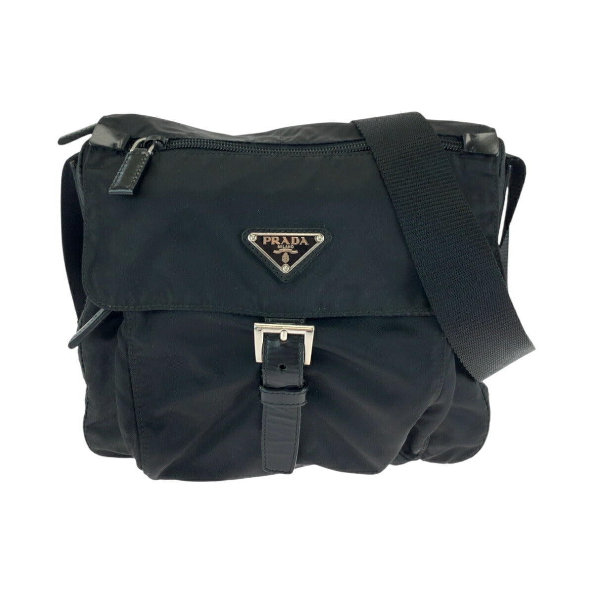 Prada Tessuto Triangle Logo Plate Nylon Shoulder Bag 502064