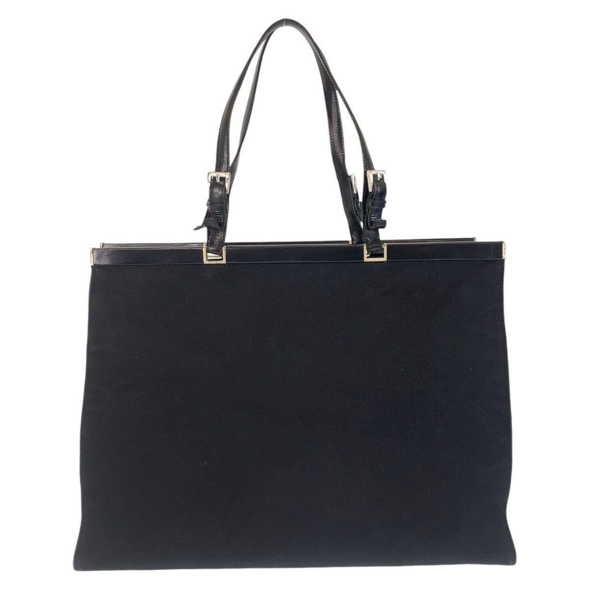 Prada Triangle Logo Plate Canvas 2way Bag