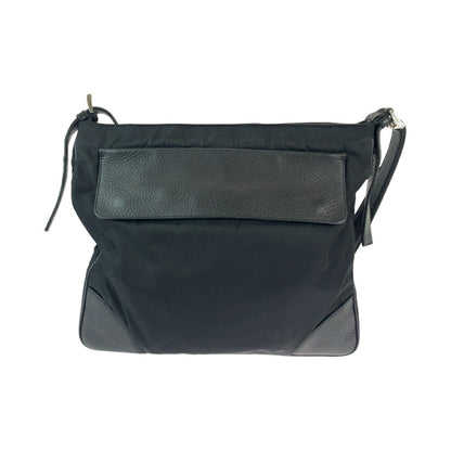Prada Tessuto Vitello Daino Nylon Leather Shoulder Bag