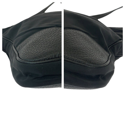 Prada Tessuto Vitello Daino Nylon Leather Shoulder Bag