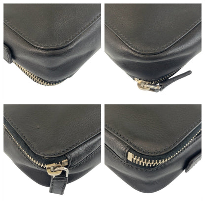 Prada Triangle Logo Plate Leather Clutch Bag