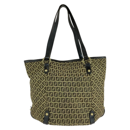 Fendi Zucchino Canvas Leather 2way Bag